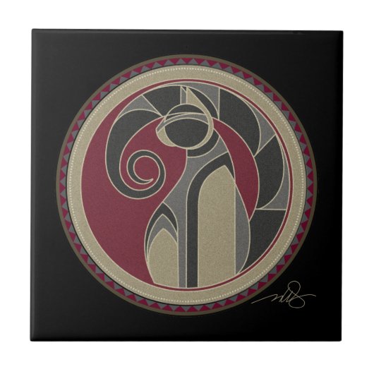 猫の霊 タイル (正面)