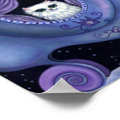 猫の青いキャリッジ　冬の雪　オオワシ　白い鹿　かわいい ポスター (角)