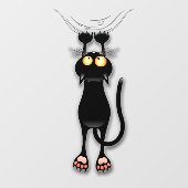 猫の面白いキャラクターが布を引っかく ウィンドウサイン (シート)