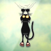 猫の面白いキャラクターが布を引っかく ウィンドウサイン (シート3)