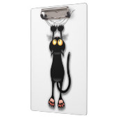 猫の面白いキャラクターが布を引っかく クリップボード (左)
