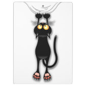 猫の面白いキャラクターが布を引っかく クリップボード (裏面)