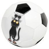 猫の面白いキャラクターが布を引っかく サッカーボール (3/4)