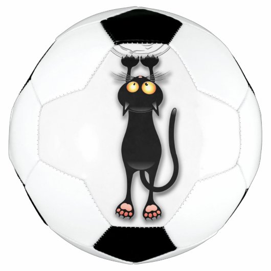 猫の面白いキャラクターが布を引っかく サッカーボール (正面)