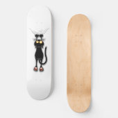 猫の面白いキャラクターが布を引っかく スケートボード (正面)