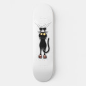 猫の面白いキャラクターが布を引っかく スケートボード (正面)
