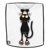 猫の面白いキャラクターが布を引っかく バックパック (取り外し可フェース)