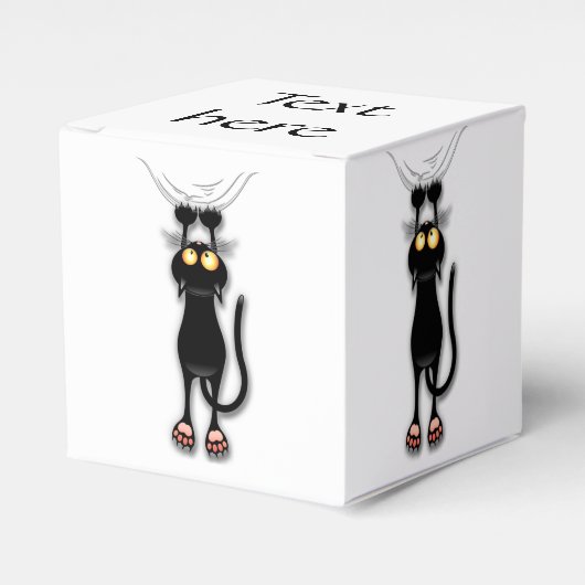 猫の面白いキャラクターが布を引っかく フェイバーボックス (正面サイド)