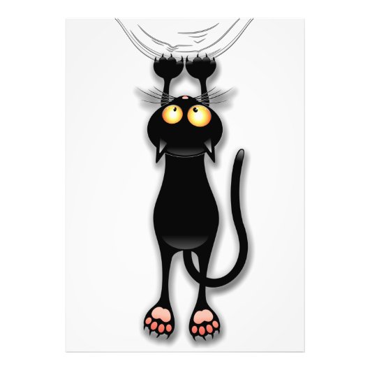 猫の面白いキャラクターが布を引っかく フォトプリント            (正面)