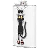 猫の面白いキャラクターが布を引っかく フラスク (左)