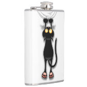 猫の面白いキャラクターが布を引っかく フラスク (右)