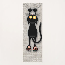 猫の面白いキャラクターが布を引っかく ヨガマット