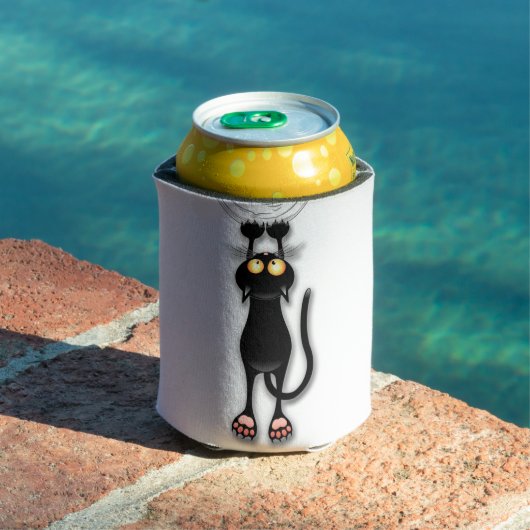 猫の面白いキャラクターが布を引っかく 缶クーラー (インサイチュ プール)