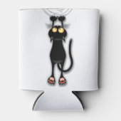 猫の面白いキャラクターが布を引っかく 缶クーラー (正面)