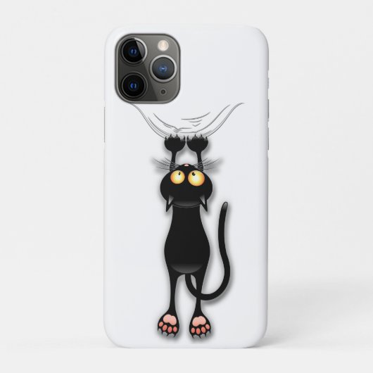 猫の面白いキャラクターが布を引っかく Case-Mate iPhoneケース (裏)