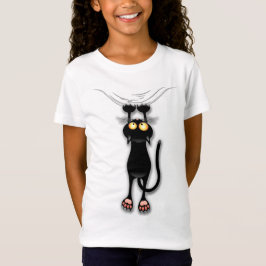猫の面白いキャラクターが布を引っかく Tシャツ