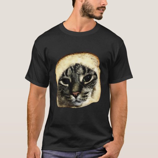 猫の面白いパンの顔の猫好きギフト Tシャツ (正面)
