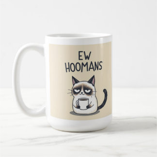 猫の面白いマグカップ「にゃ~んと嫌な人類」 コーヒーマグカップ
