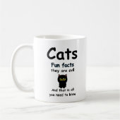 猫の面白い事実 悪魔みたい コーヒーマグカップ (左)