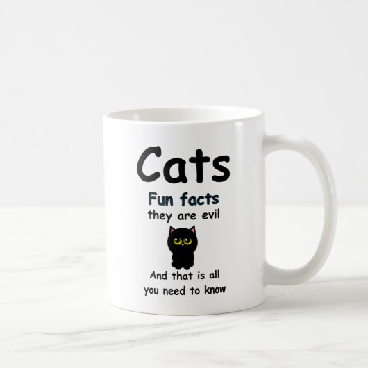 猫の面白い事実 悪魔みたい コーヒーマグカップ (右)