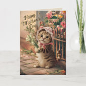 猫の面白い母の日カード カード (正面)