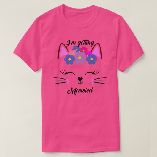 猫の面白い結婚式の招待状をもらったよ Tシャツ (デザイン正面)