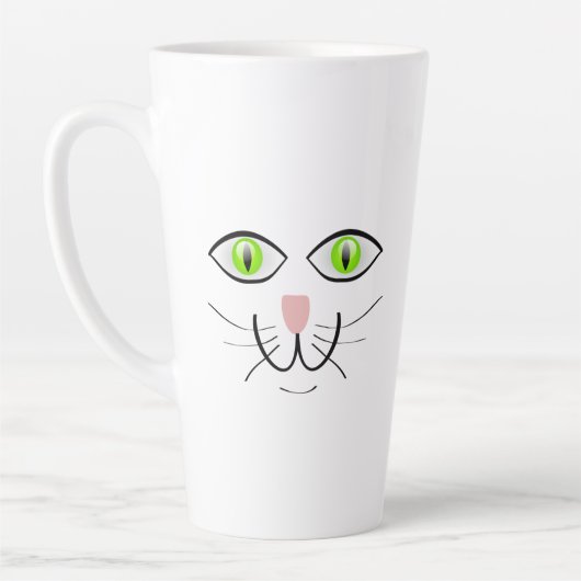 猫の面白い顔のキャラクター-29034 カフェラテマグ (左)