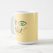 猫の面白い顔のキャラクター-29034 コーヒーマグカップ (正面左)