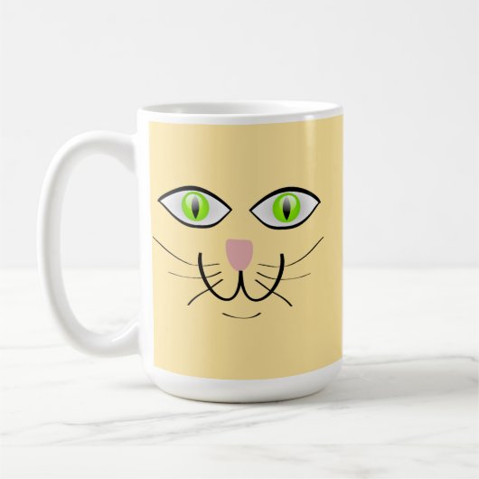 猫の面白い顔のキャラクター-29034 コーヒーマグカップ (左)