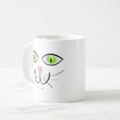 猫の面白い顔のキャラクター-29034 コーヒーマグカップ (正面左)