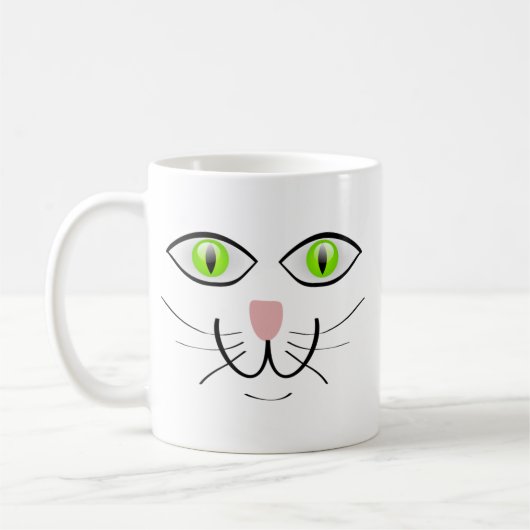 猫の面白い顔のキャラクター-29034 コーヒーマグカップ (左)