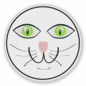 猫の面白い顔のキャラクター-29034 シール (正面)