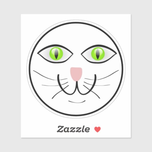 猫の面白い顔のキャラクター-29034 シール (シート)