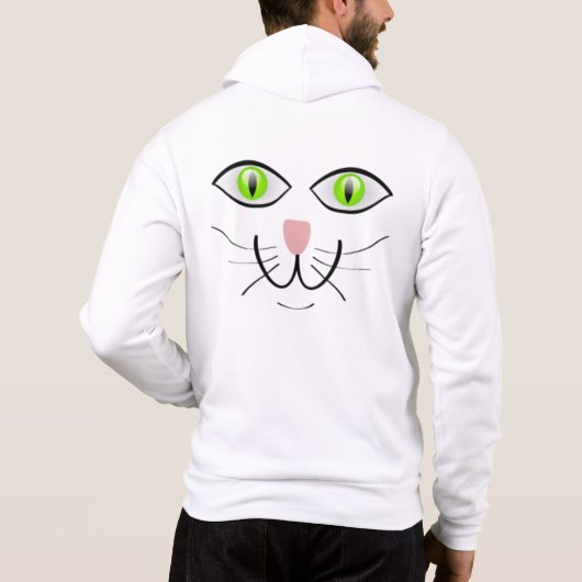 猫の面白い顔のキャラクター-29034 パーカ (裏面)