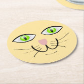 猫の面白い顔のキャラクター-29034 ラウンドペーパーコースター (アングル)