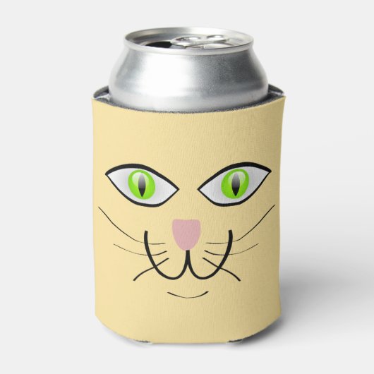 猫の面白い顔のキャラクター-29034 缶クーラー (缶正面)