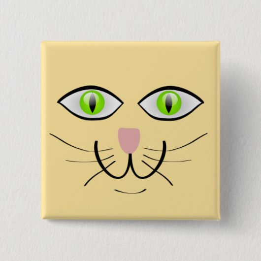猫の面白い顔のキャラクター-29034 缶バッジ (正面)