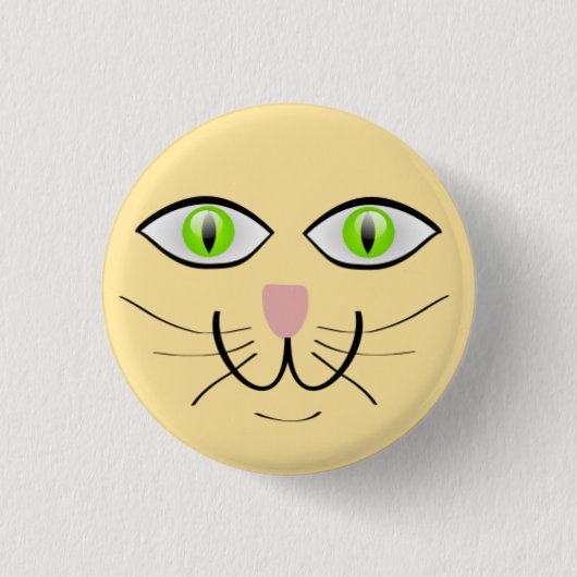 猫の面白い顔のキャラクター-29034 缶バッジ (正面)