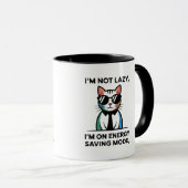 猫の面白い エネルギー節約モード 私は怠け者じゃない コーヒー マグカップ (正面右)