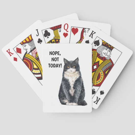 猫の面白いNope+Not+Todayのミーム 怒った猫 トランプ (裏面)