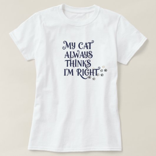 猫の面白グッズ Tシャツ (デザイン正面)