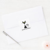 猫の面白グッズ "You’ve got to be kitten me" スクエアシール (封筒)
