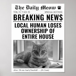 猫の面白ニュース写真新聞 ポスター