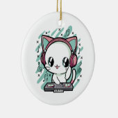 猫の音楽 セラミックオーナメント (右)