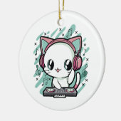 猫の音楽 セラミックオーナメント (左)