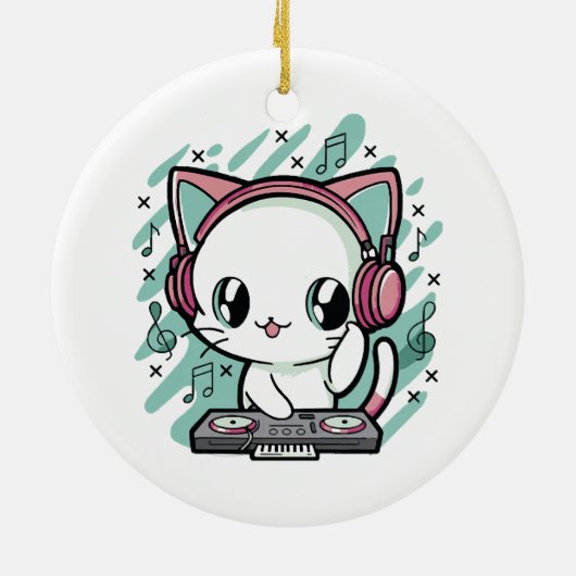 猫の音楽 セラミックオーナメント (裏面)