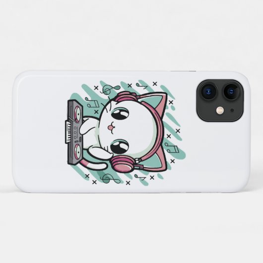 猫の音楽 Case-Mate iPhoneケース (裏面(横))