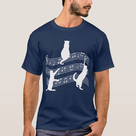 猫の音符 Tシャツ (正面)