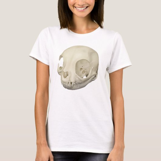 猫の頭蓋骨 Tシャツ (正面)