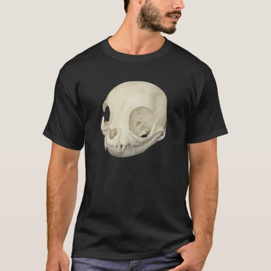 猫の頭蓋骨 Tシャツ (正面)